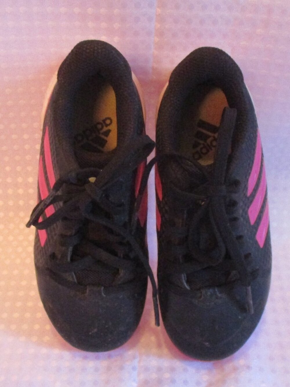 adidas Pure Hustle Black & Pink Girl's Softball or Tee Ball Cleats  Sz. 11